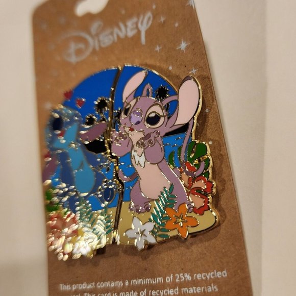 Disney Lilo & Stitch Angel & Stitch Beach Couples Kiss Hearts Pin Set of 2 NEW - Picture 8 of 12